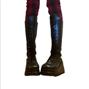 Black goth platform boots